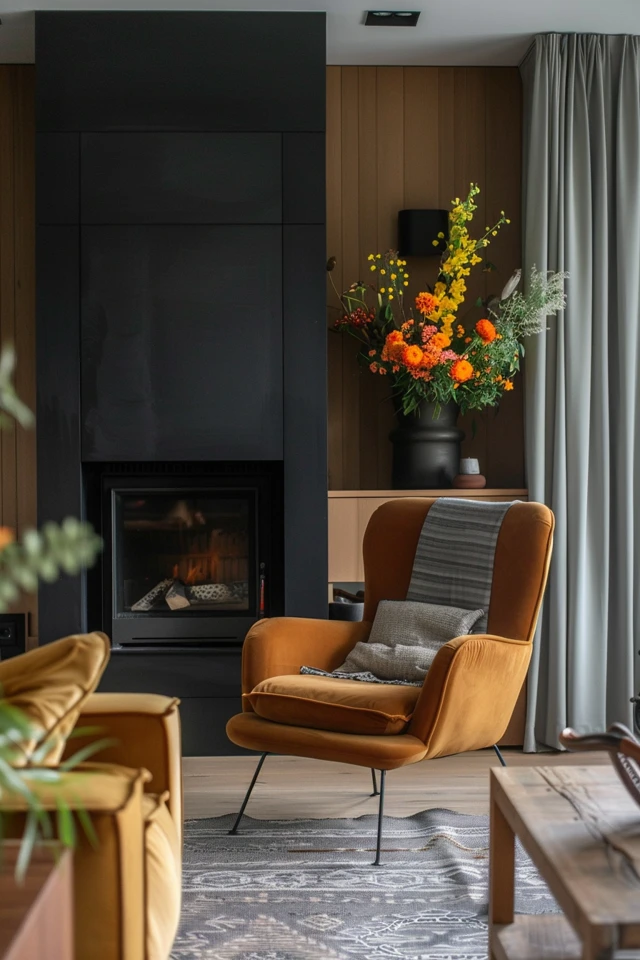 DIY Black Fireplace Mantel Decor
