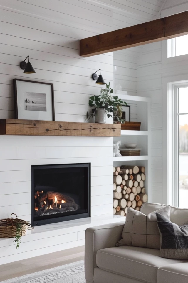 Stunning Shiplap Fireplace Ideas by Interior Designers - photo 2