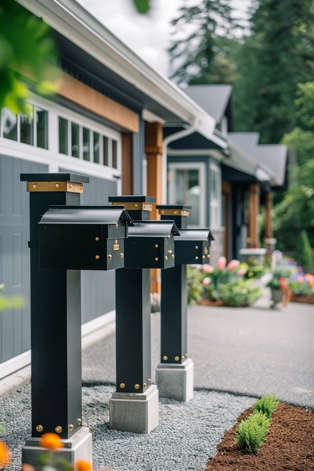 Modern Metal Mailbox Post