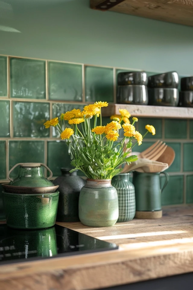 Embrace Sustainability with a Green Backsplash