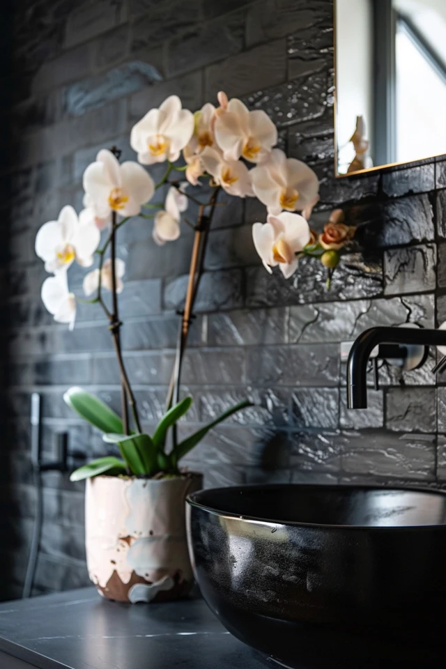 Add Texture with Mosaic Black Tiles