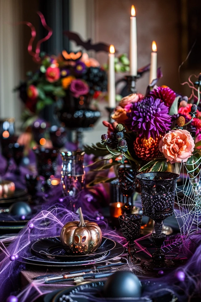 Creating a Moody Elegant Masquerade Halloween Table - photo 2
