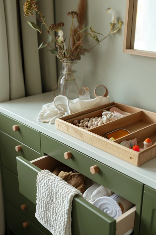 Giving Everything a Designated Spot for Changing Table Organization