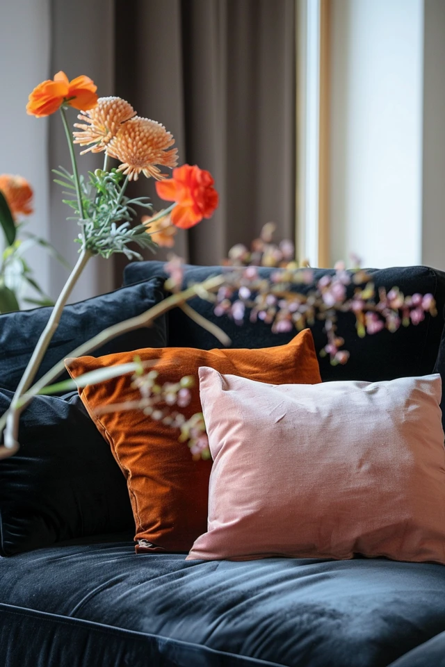 Chic Black Velvet Sofa Living Room Decor Tips