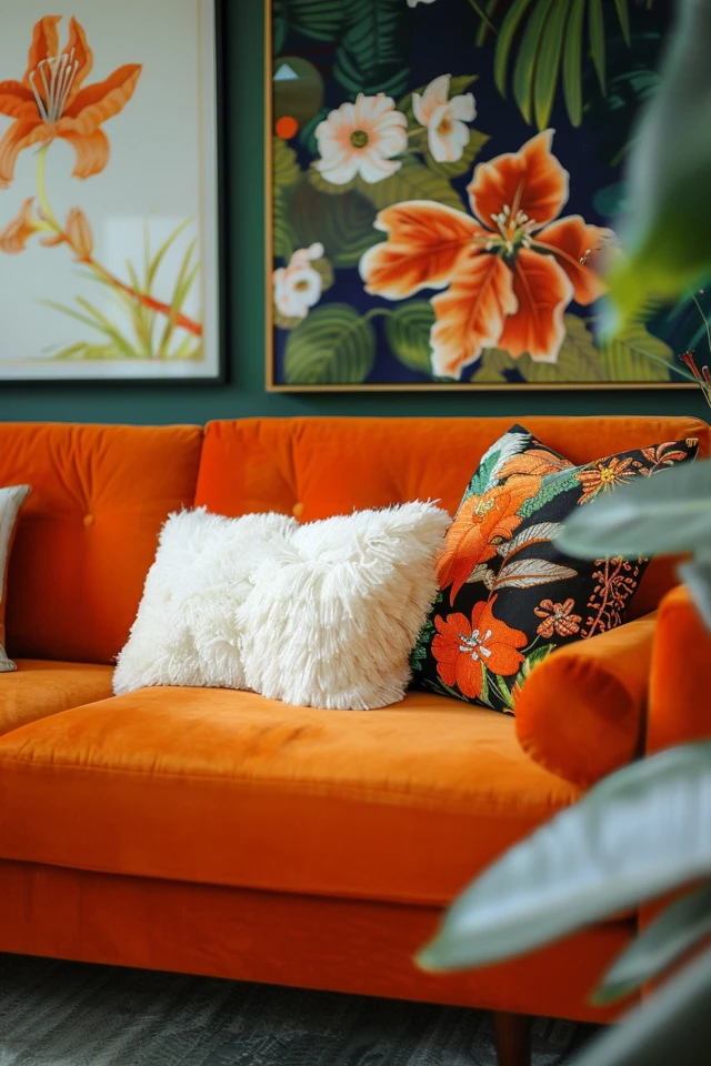 Modern Furniture Pieces in Orange