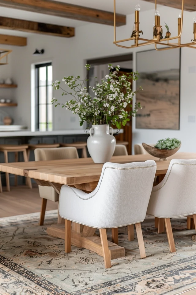 The Importance of Rug Material and Pattern in a Dining Room