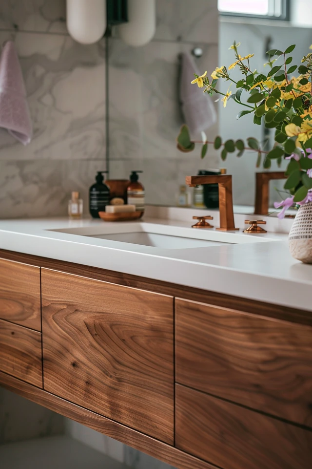 Custom Walnut Bathroom Vanity Options