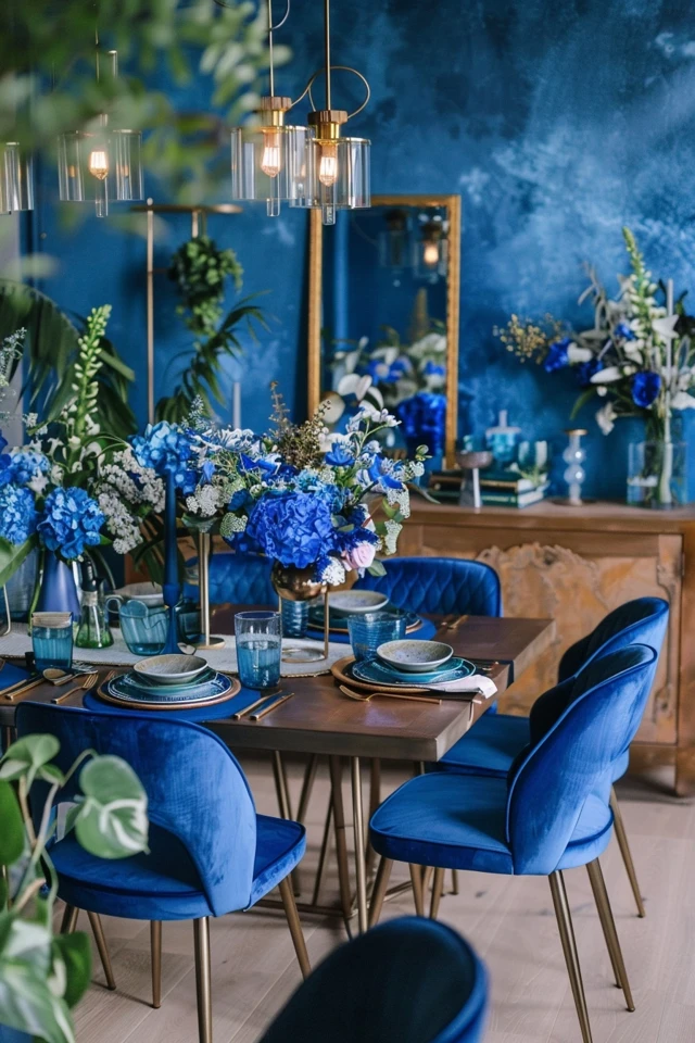 My Elegant Blue Dining Room Makeover