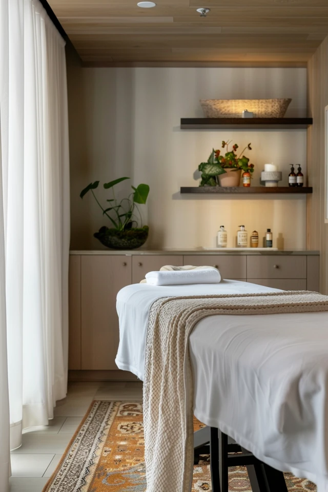 Tranquil Spa Sanctuary with Cozy Decor