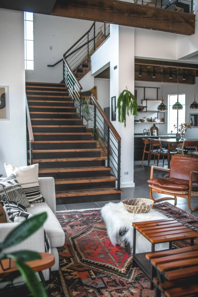 Painted Stairway with Runners
