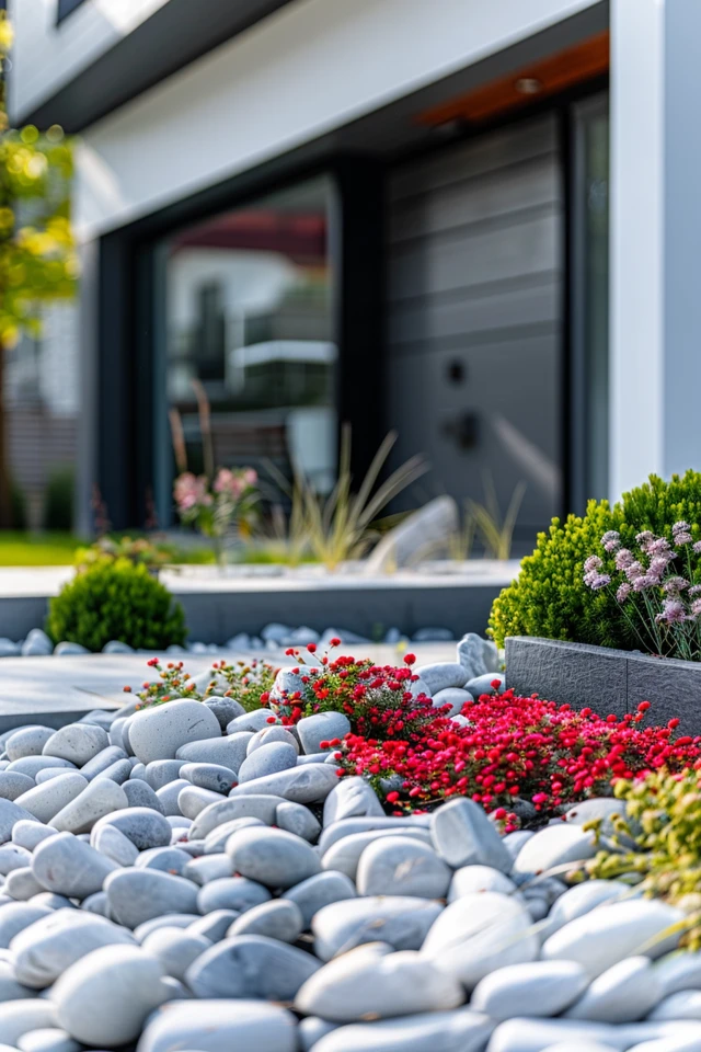 Modern White Rock Landscape Designs