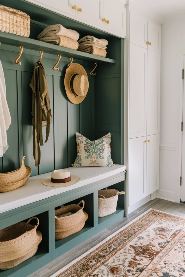 Add Farmhouse Mudroom Hooks for Enhanced Organization