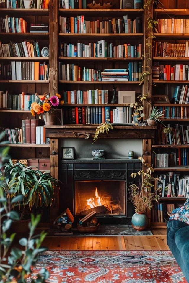 Cozy Fireplace Bookshelf Ideas for Your Home