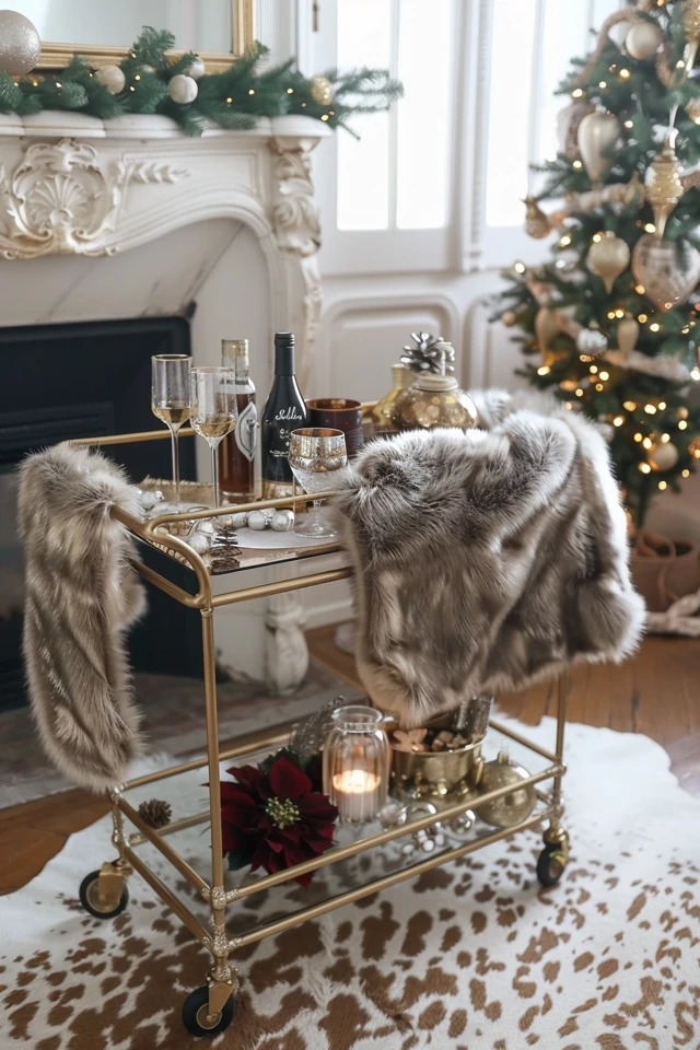 Christmas Cocktail Bar Cart