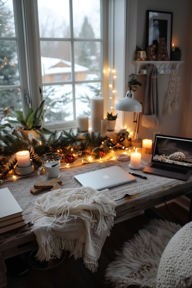 Infusing Winter Charm into Your Workspace