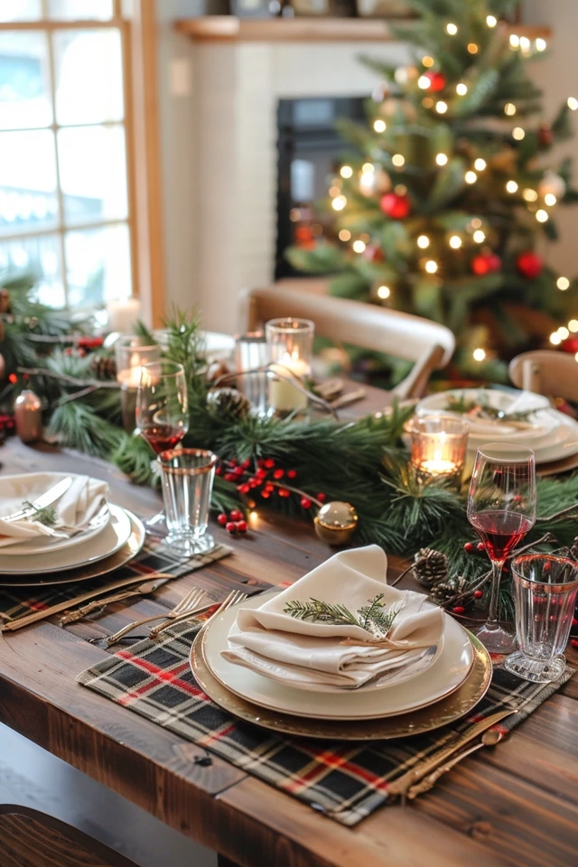 Elegant Dining Tables with a Christmas Theme