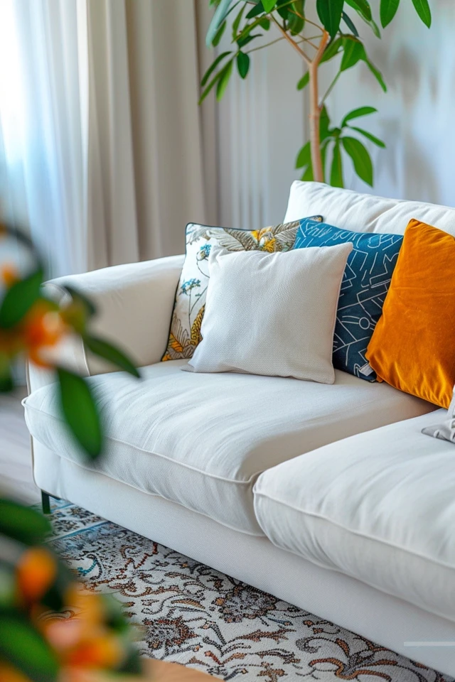 Styling a White Sofa with Different Color Palettes