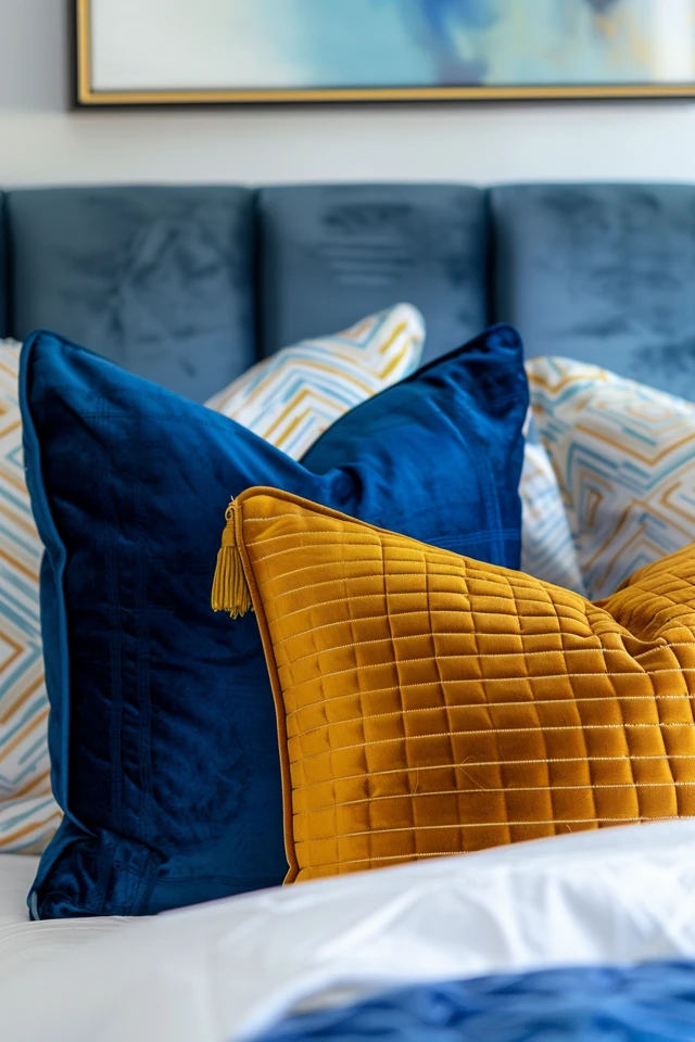 Glamorous Accents for a Blue and Silver Bedroom