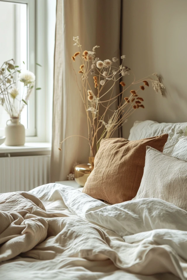 Beige and Grey Bedroom Design