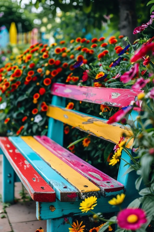 Creative Painting a Bench Ideas for Your Garden