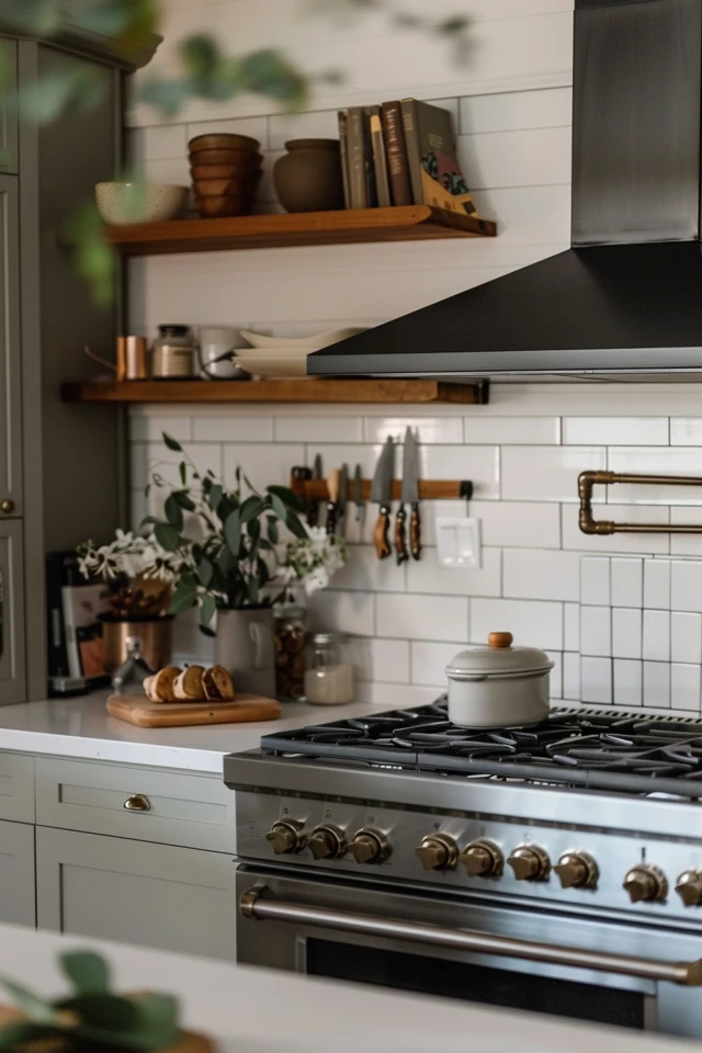 White Porcelain Backsplash for Light Gray Cabinets and White Countertops