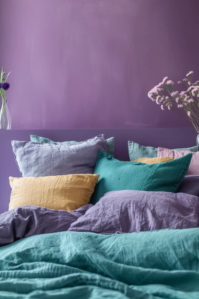 Purple and Teal Bedroom Decor