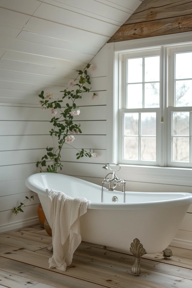 Black and White Theme with Horizontal Shiplap Backsplash