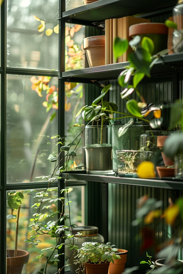 Creative and Functional Greenhouse Shelving Options