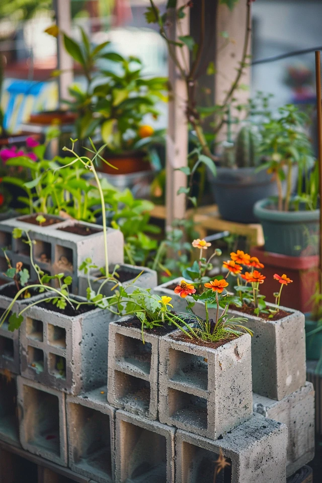 Raised Cinder Block Garden Bed