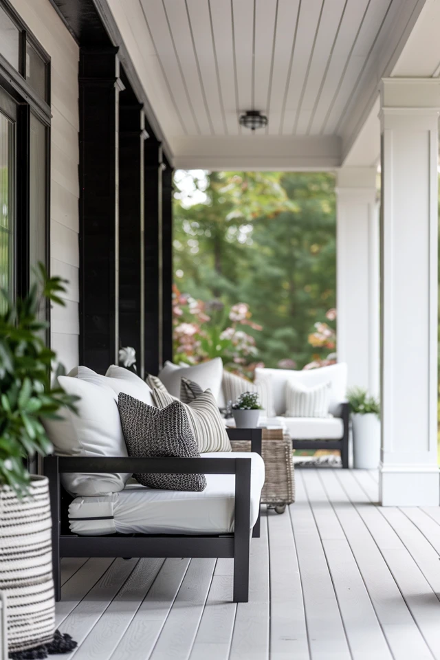 Chic Black and White Porch Ideas for Your Home