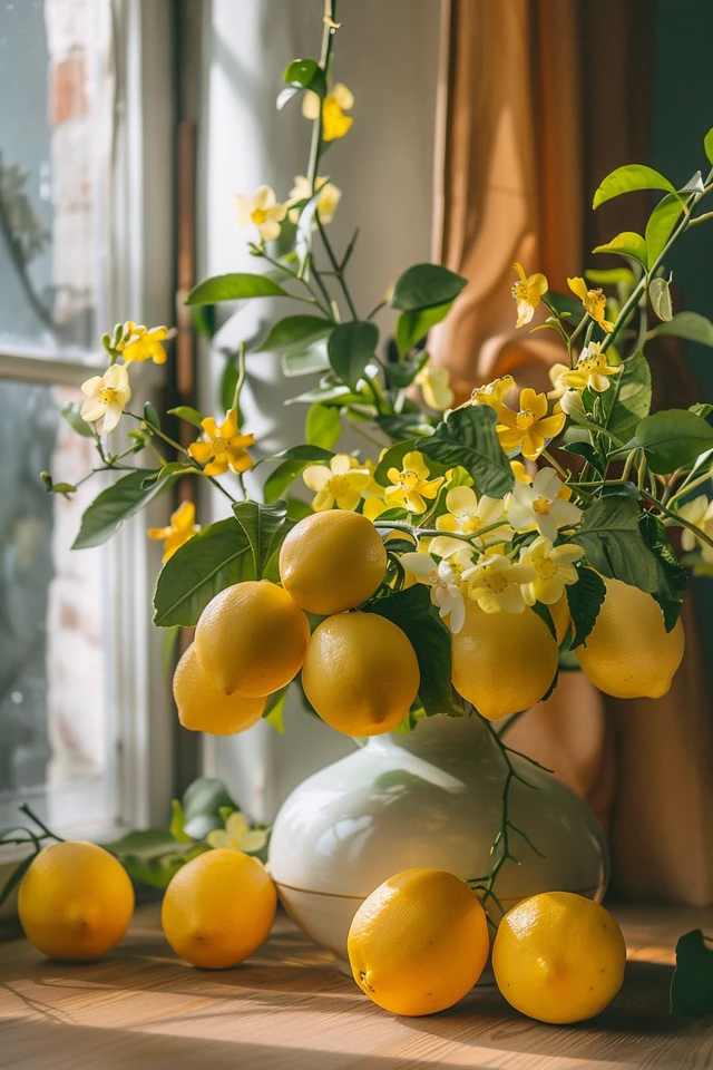 Lemon-Themed Pillows and Cushion Covers