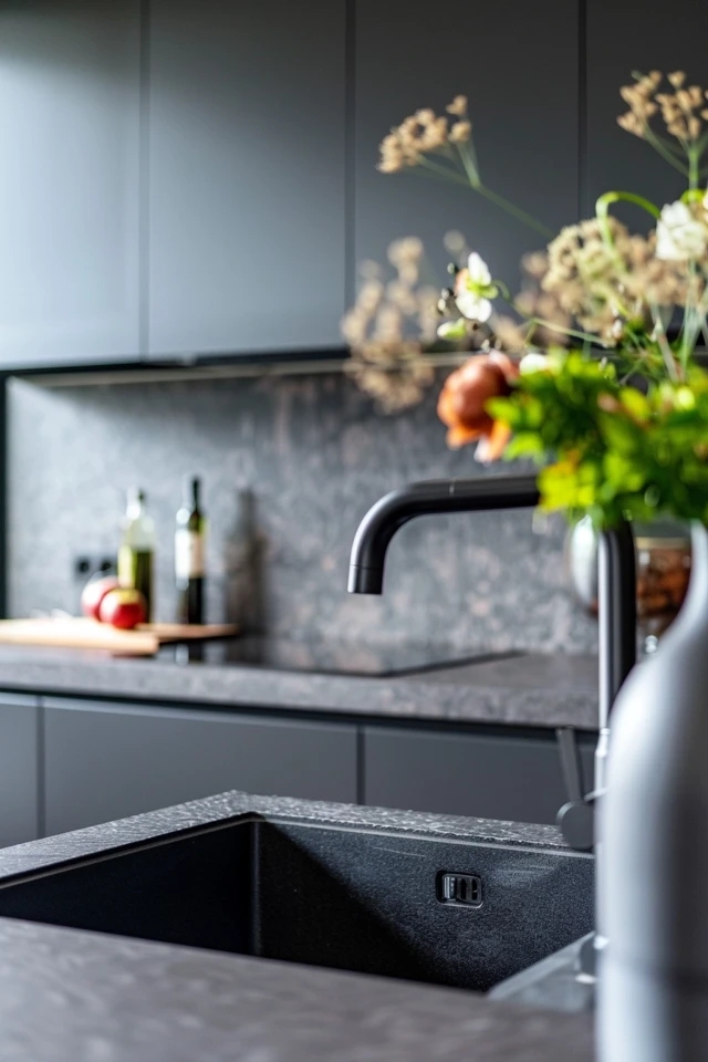 Stylish and Functional Black and Grey Kitchen Cabinets