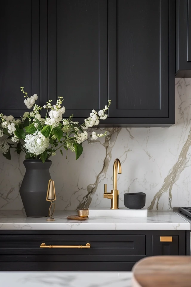 Elegant Tile Backsplash Ideas for Dark Cabinets