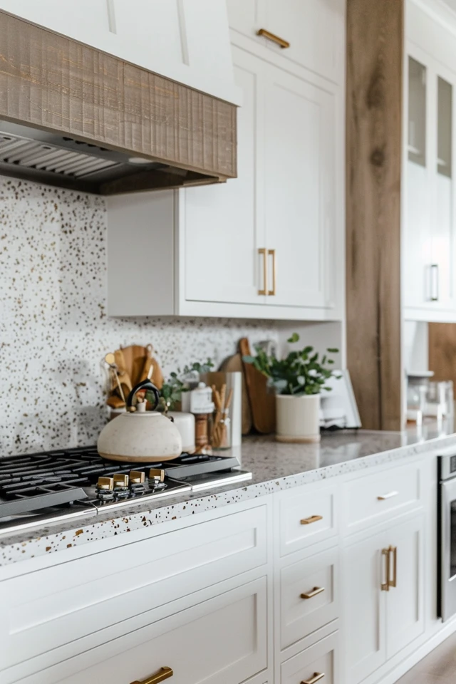 Chic Backsplash Ideas for White Cabinets & Granite