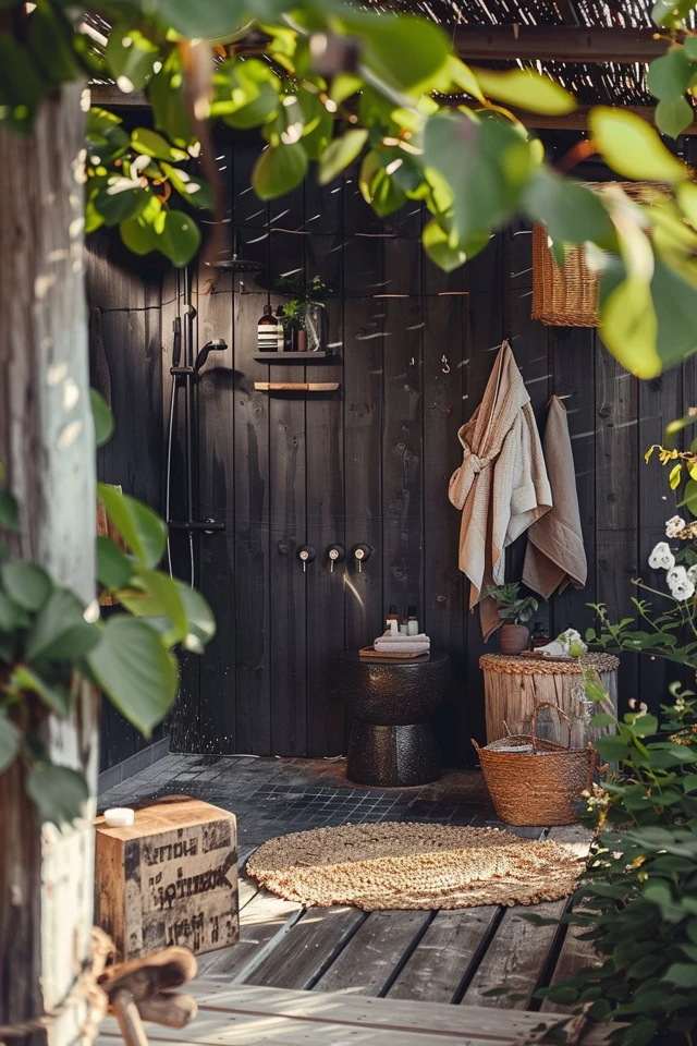 Rustic Cedar Outdoor Shower