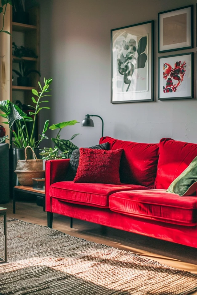 Vibrant Red Couch Living Room Ideas to Inspire You