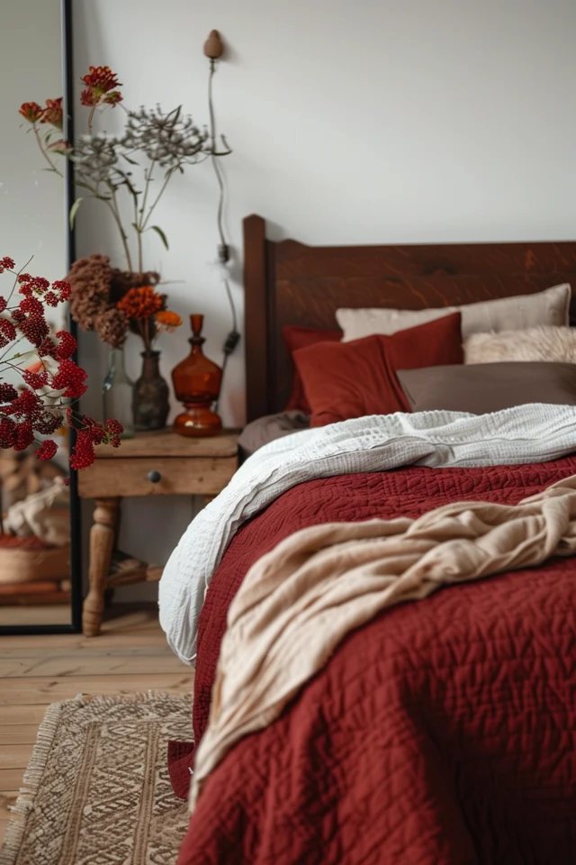 Stylish Room Inspiration for a Burgundy Bedroom
