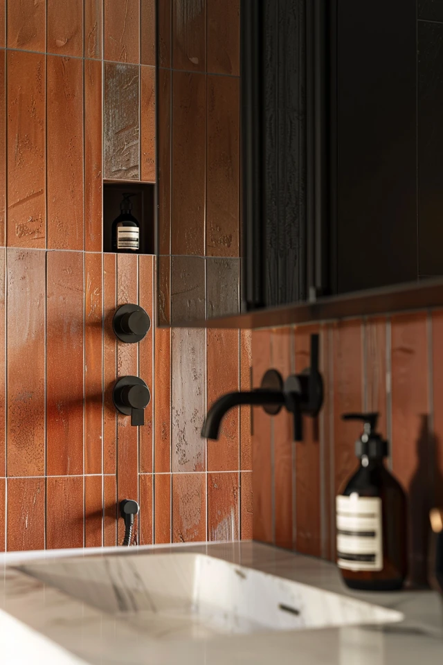 Creative Brown Shower Tile Designs