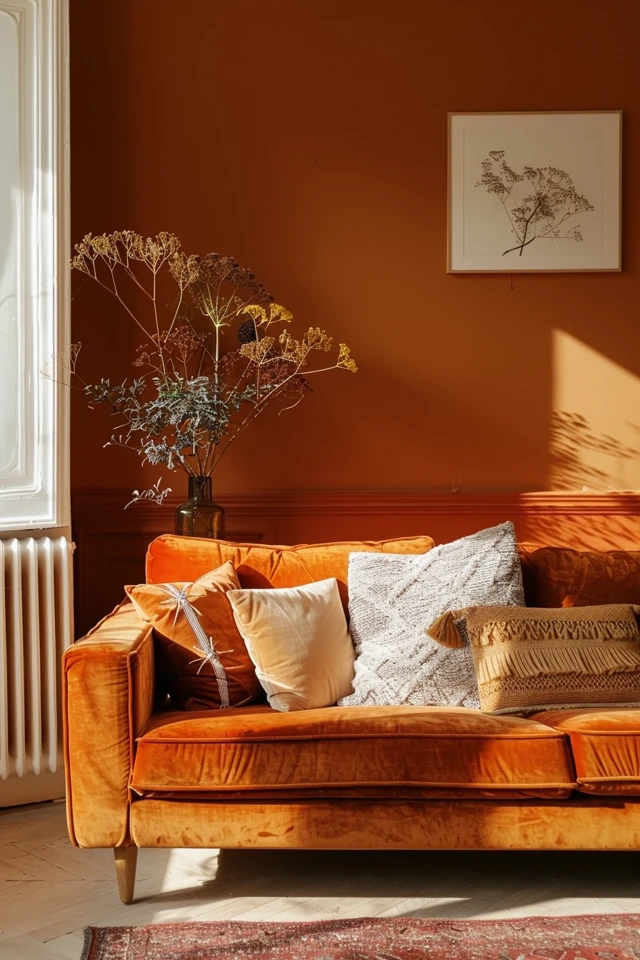How to Decorate with Burnt Orange in Your Living Room