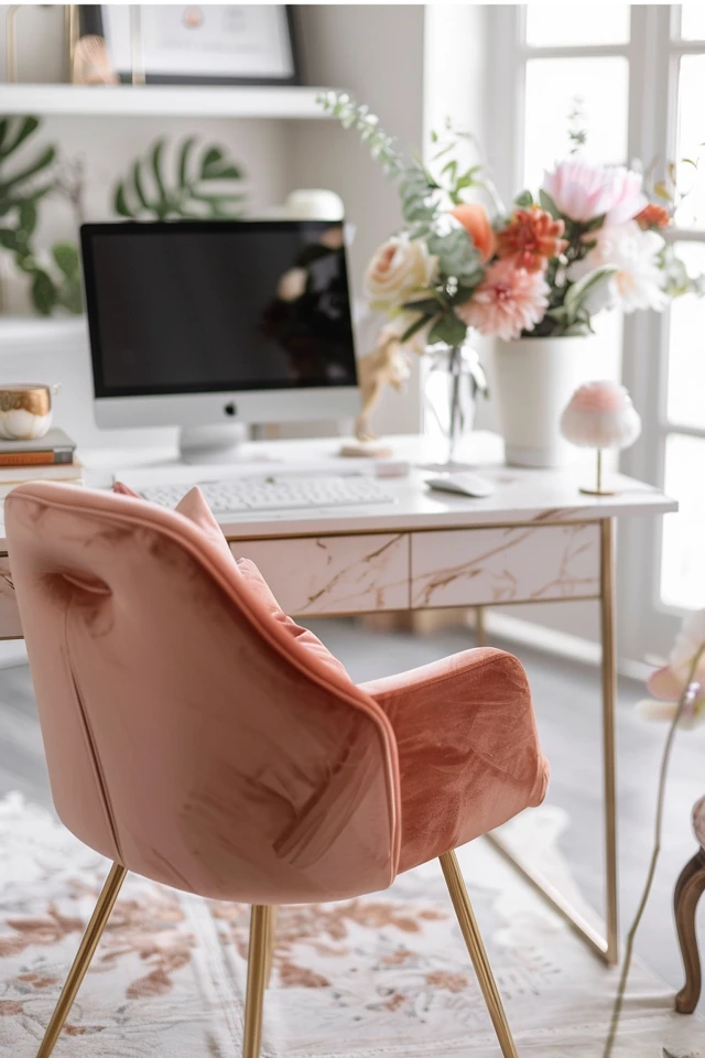 Glam Home Office Ideas for a Chic Workspace