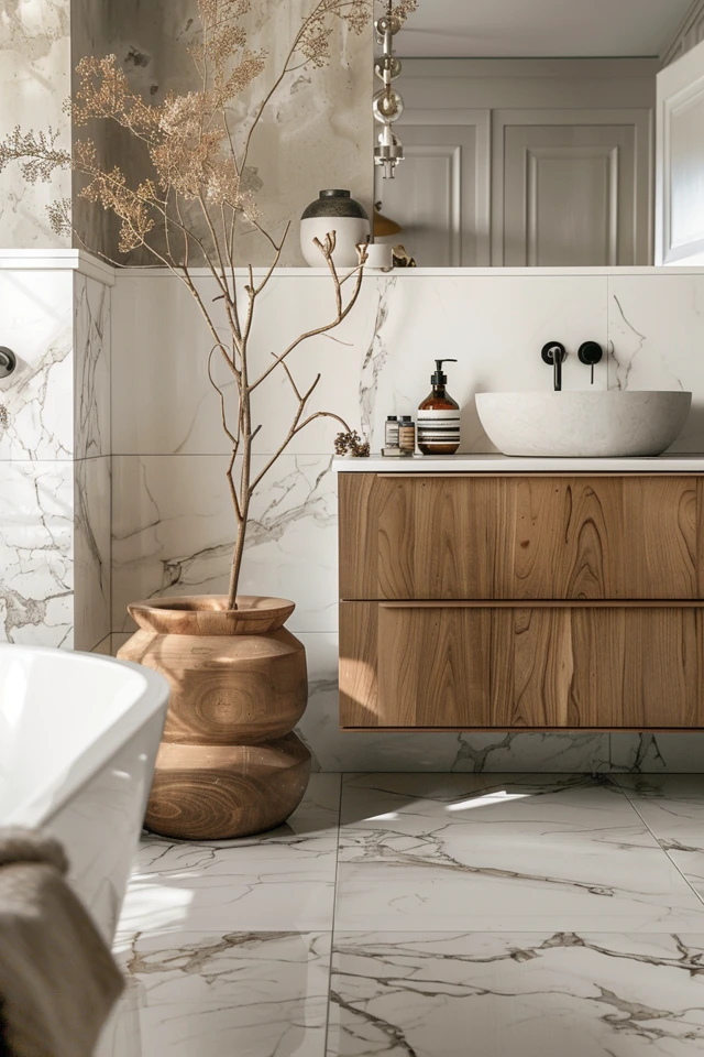 Elegant Calacatta Tile Bathroom Design Inspirations