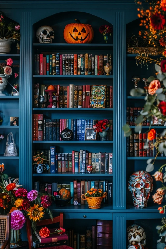 Halloween-Inspired Bookshelf Styling