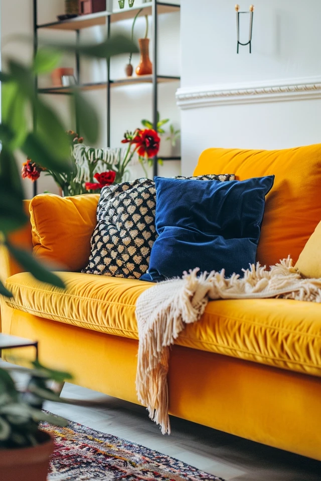 Enhancing Your Mustard Yellow Sofa with Accent Pieces