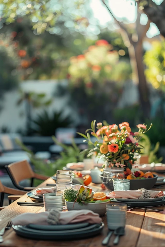Chic Backyard Outdoor Table Setting Ideas