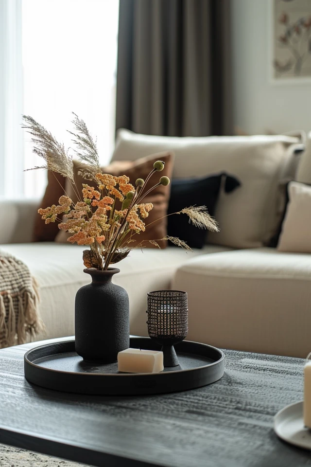 Elegant Black and Beige Living Room Inspirations