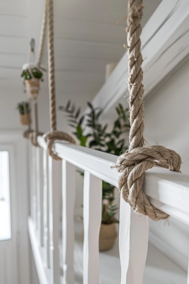 Rope Fed Through Square Post Holes