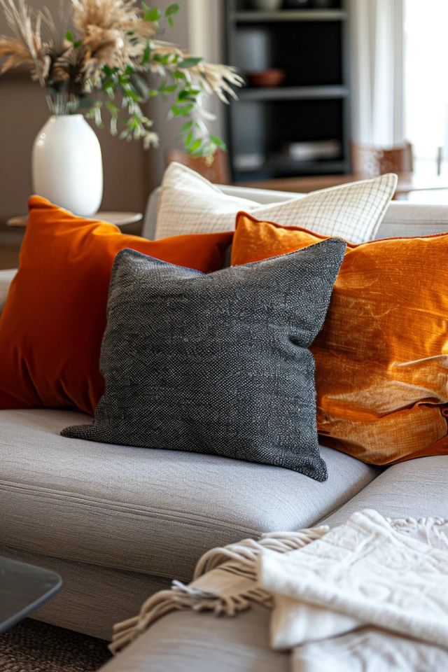 Adding Colorful Accents to Your Grey Couch