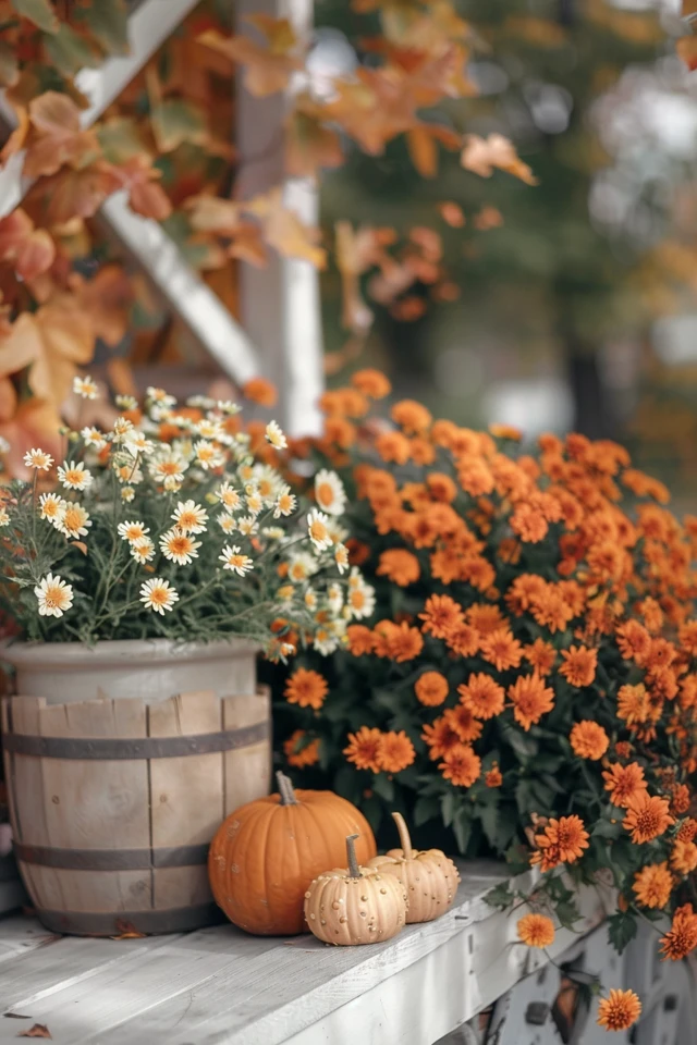 Fall Patio Decorating Ideas with Warm Tones