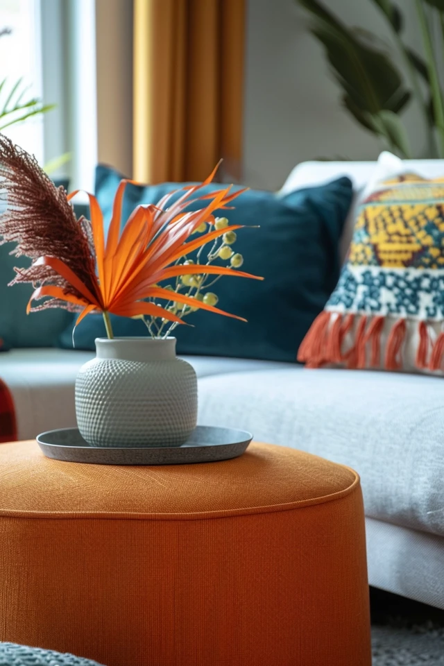 Refreshing Living Room Ideas with Ottoman