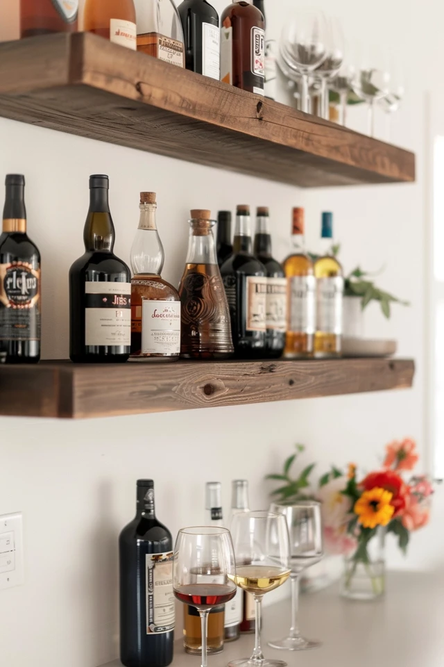 Stylish and Functional Floating Shelves Bar Ideas